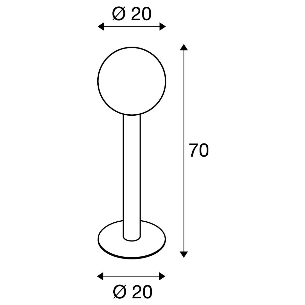 SLV 1002001 GLOO PURE 70 Pole Outdoor Stehleuchte, Höhe 70cm, IP44 2 SLV 1002001 GLOO PURE 70 Pole Outdoor Stehleuchte, Höhe 70cm, IP44 – Bild 2