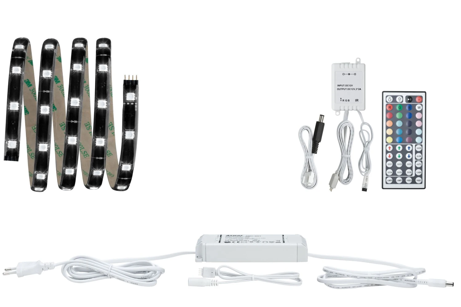 Paulmann 703.19 LED-RGB-Stripe-Set 1,5m, 14,4W/420lm Farbwechsel 2 Paulmann 703.19 LED-RGB-Stripe-Set 1,5m, 14,4W/420lm Farbwechsel – Bild 2