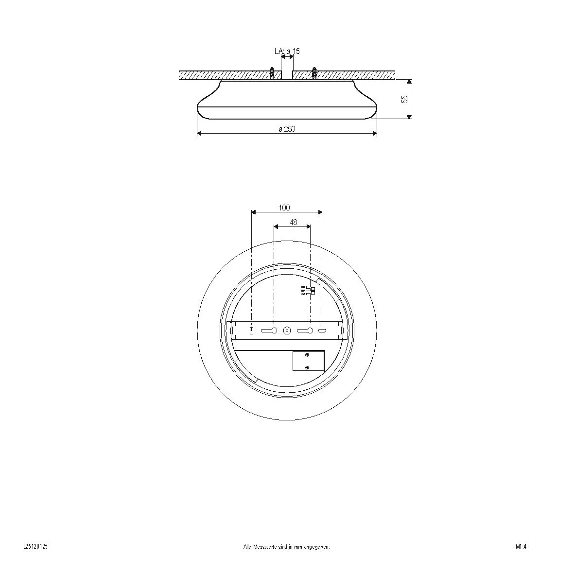 EVN L25120125 LED Deckenabauleuchte Rund, 3000K Bis 5700K, 1200lm 2 EVN L25120125 LED Deckenabauleuchte Rund, 3000K Bis 5700K, 1200lm – Bild 2