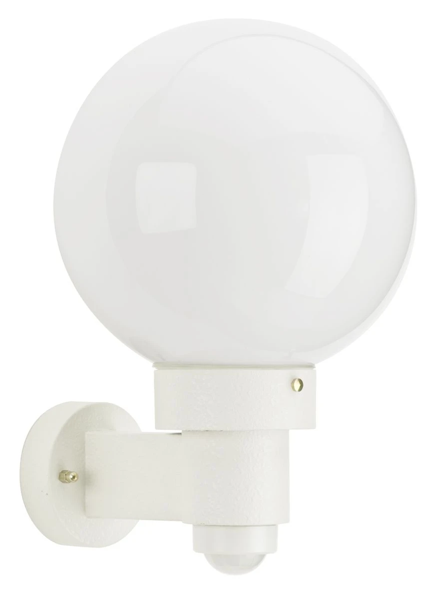 Albert 680257 Kugel-Wandleuchte M. Bewegungsmelder, Opalglas, Weiß