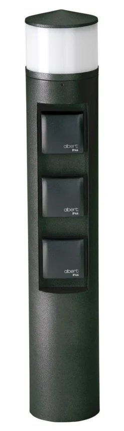 Albert 662202 LED-Steckdosenlichtsäule 10W, 3 Steckdosen, Höhe 0,58m