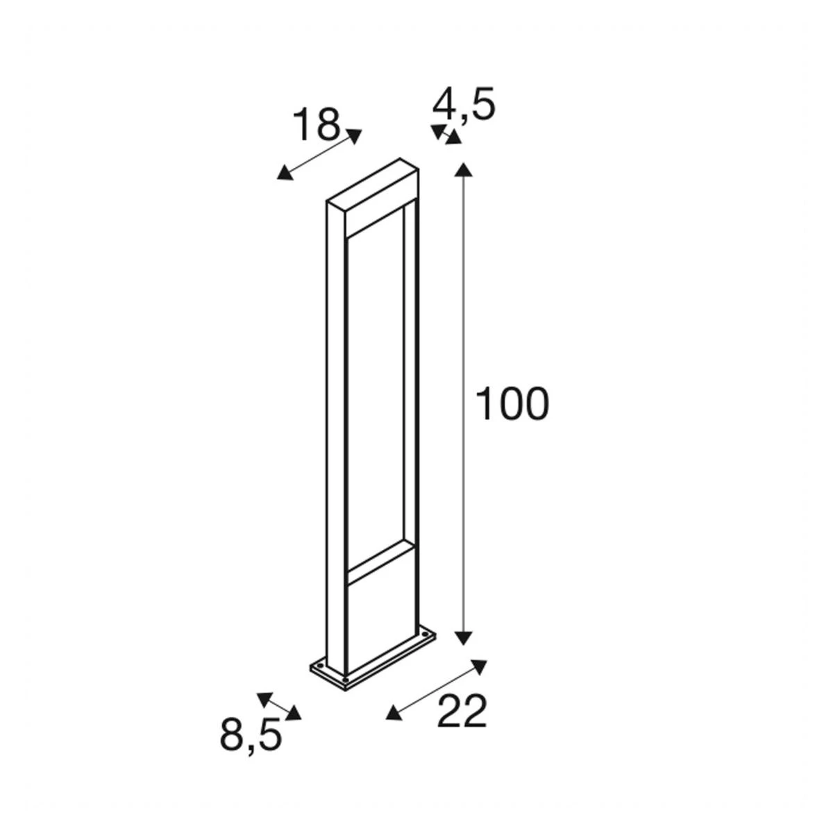 SLV 1002959 LED-Wegeleuchte FLATT POLE, Höhe 100cm 2 SLV 1002959 LED-Wegeleuchte FLATT POLE, Höhe 100cm – Bild 2