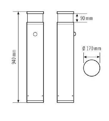 ESYLUX EL10820403 Pollerleuchte IR-Fernbedienung, DALI-Bus 16W, 3000K 2 ESYLUX EL10820403 Pollerleuchte IR-Fernbedienung, DALI-Bus 16W, 3000K – Bild 2
