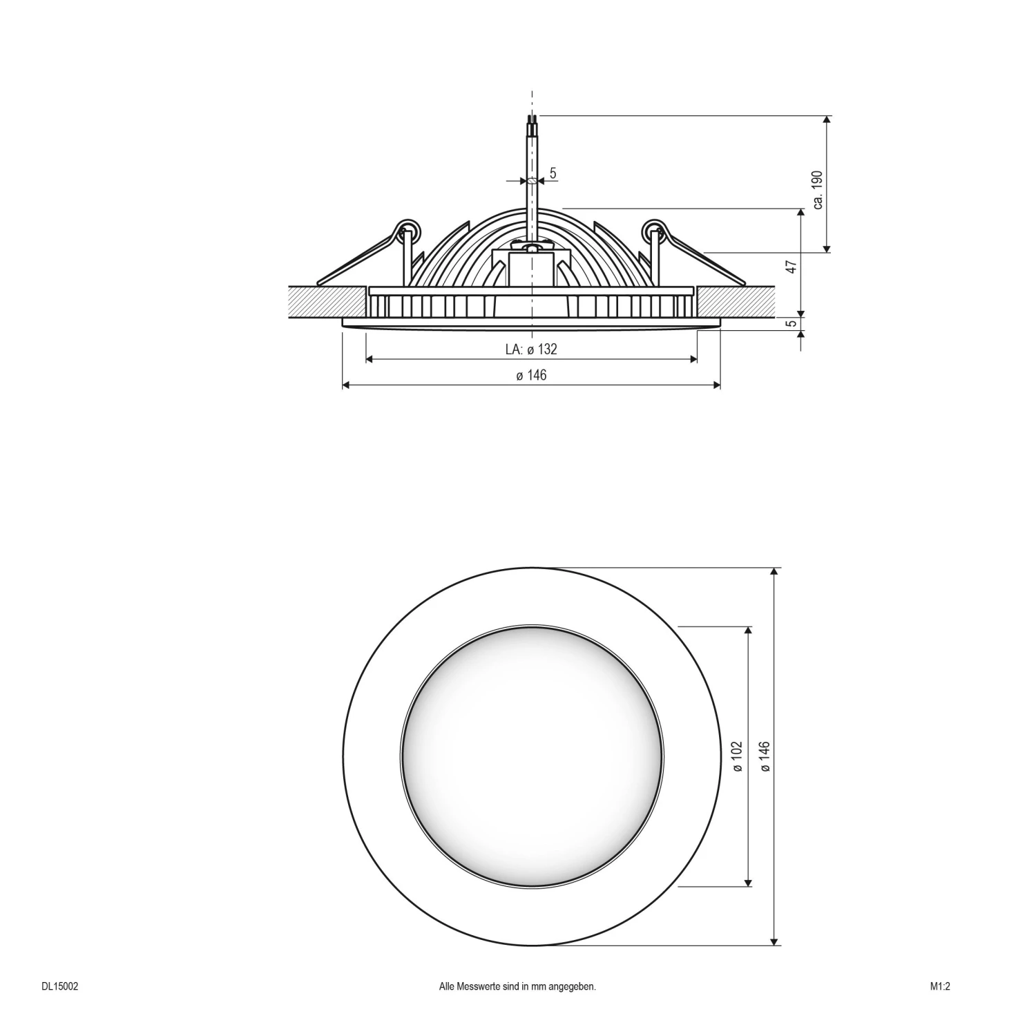 EVN DL15002 LED Deckeneinbauleuchte Rund, 14W, 3000K, 773lm 2 EVN DL15002 LED Deckeneinbauleuchte Rund, 14W, 3000K, 773lm – Bild 2