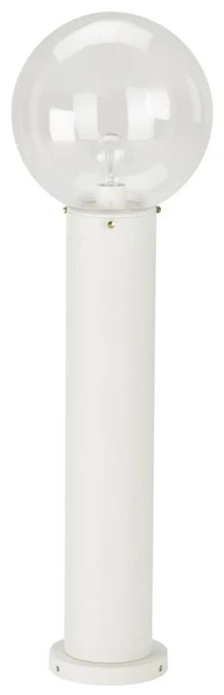 Albert 682012 Pollerleuchte, Höhe 0,81m, Weiß, Kugel Blasenglas