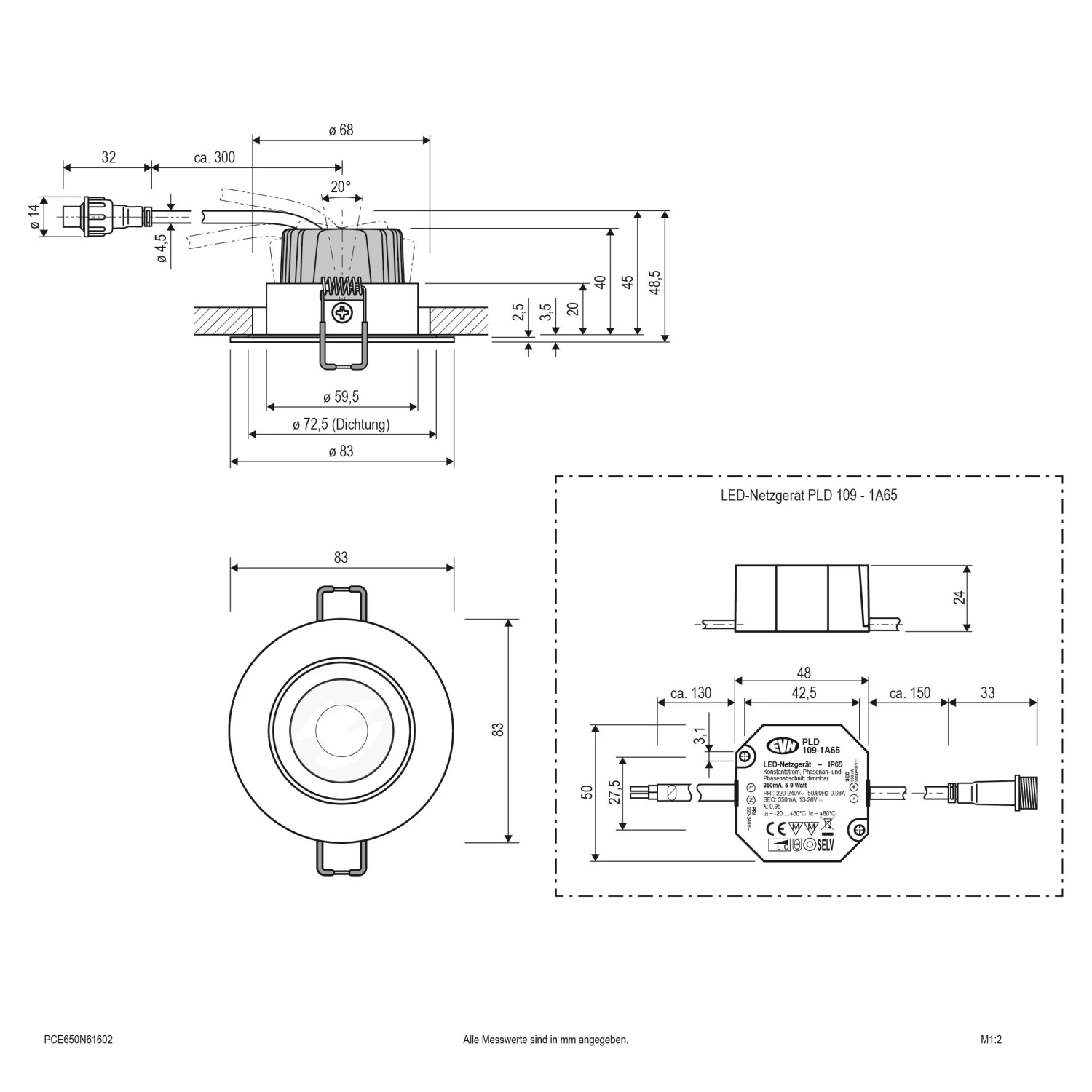 EVN PCE650N61602 LED Deckeneinbau Rund, Schwenkbar, IP65, 6W, 3000K, 620lm 2 EVN PCE650N61602 LED Deckeneinbau Rund, Schwenkbar, IP65, 6W, 3000K, 620lm – Bild 2