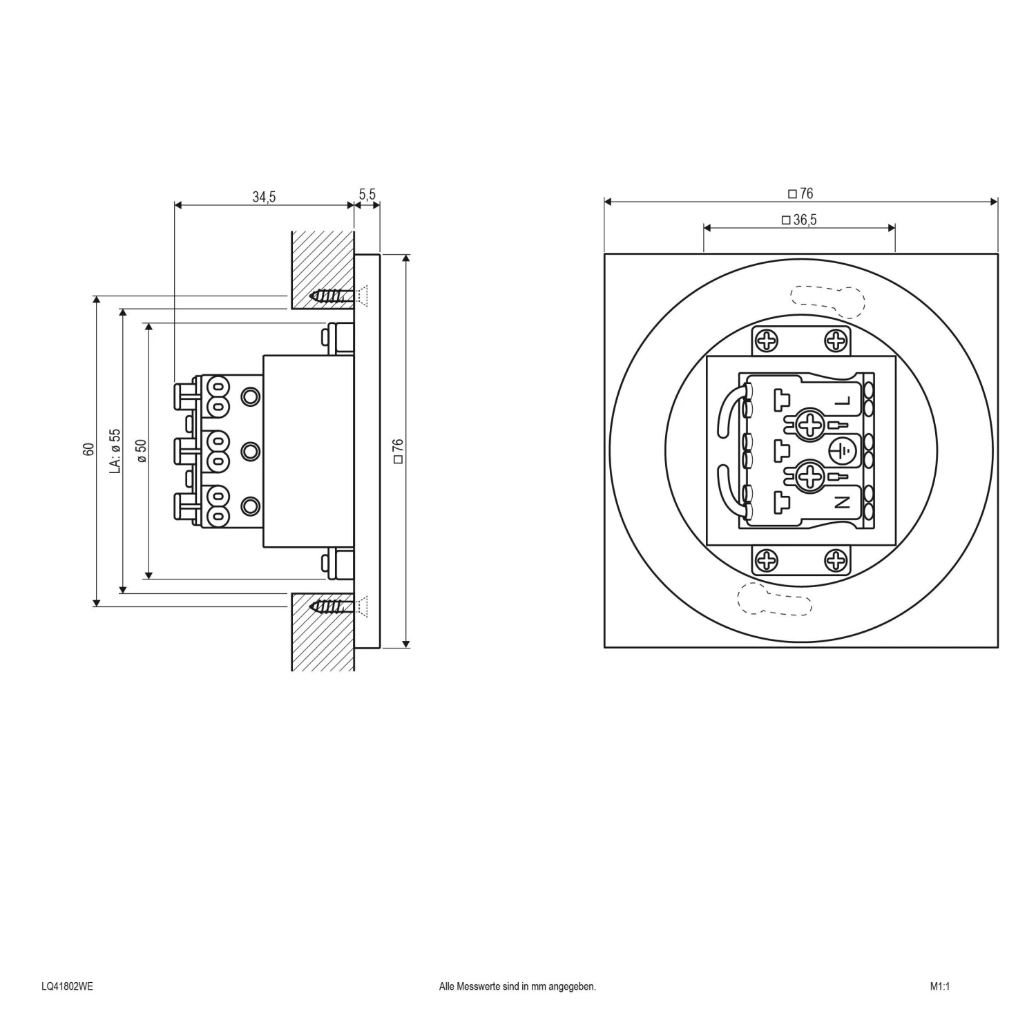 EVN LQ41802AE LED-Wandeinbauleuchte 230V/1,8W, V4A, IP44 3 EVN LQ41802AE LED-Wandeinbauleuchte 230V/1,8W, V4A, IP44 – Bild 3