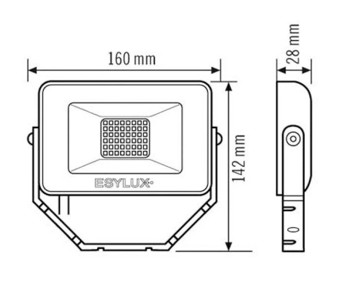 ESYLUX EL10810794 LED-Strahler 3000 K, 10 W, Tiefe 28mm 2 ESYLUX EL10810794 LED-Strahler 3000 K, 10 W, Tiefe 28mm – Bild 2