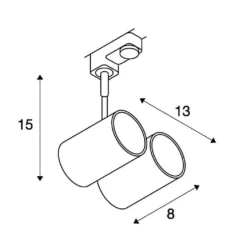 SLV 152230 BIMA 2 Double 3Phasen-HV-Strahler, GU10, Ohne Leuchtmittel -Beleuchtungs Discounter 538ed1c3c9b35098a47ada59ffa823920230089a 1