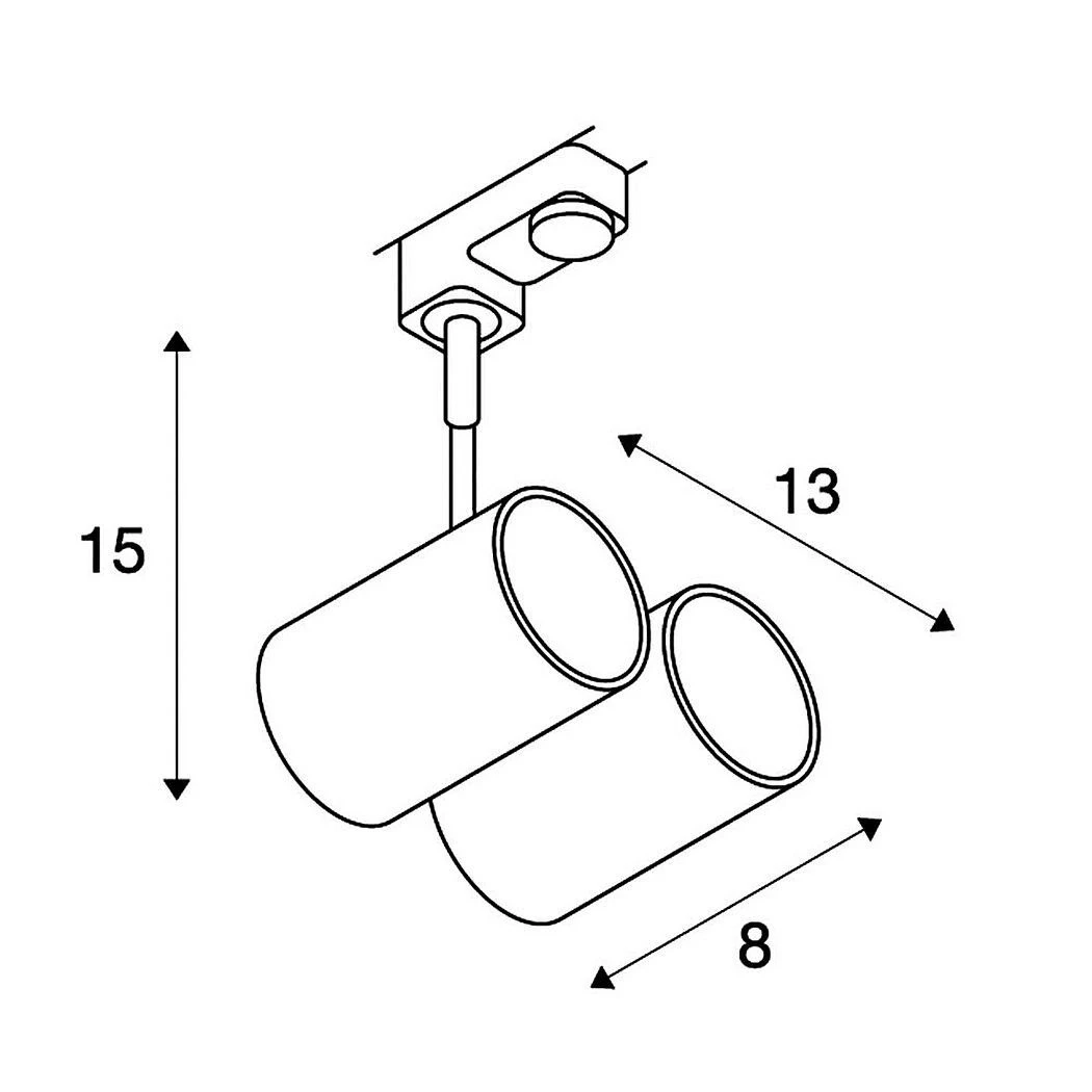 SLV 152231 BIMA 2 Double 3Phasen-HV-Strahler, GU10, Ohne Leuchtmittel 2 SLV 152231 BIMA 2 Double 3Phasen-HV-Strahler, GU10, Ohne Leuchtmittel – Bild 2