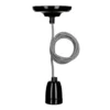 BAILEY 141474 Pendelleuchte Porzellan E27, Schwarz, Mit Textilkabel 1,5m