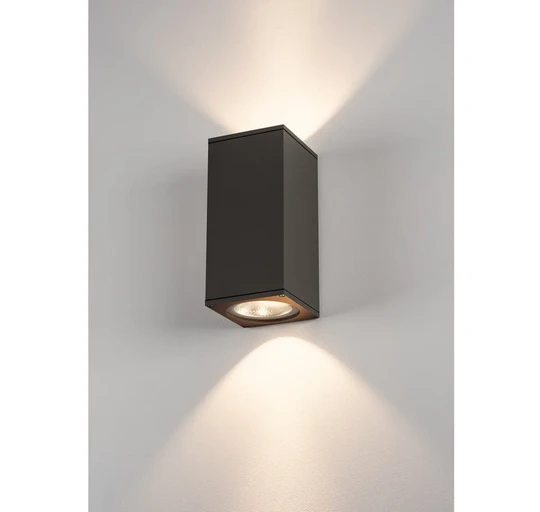 SLV 234505 BIG THEO WALL, Outdoor Wandleuchte, Zweiflammig, LED, 3000K, Flood Up/down, B/H/T 13/27,5/13,5 Cm 4 SLV 234505 BIG THEO WALL, Outdoor Wandleuchte, Zweiflammig, LED, 3000K, Flood Up/down, B/H/T 13/27,5/13,5 Cm – Bild 4