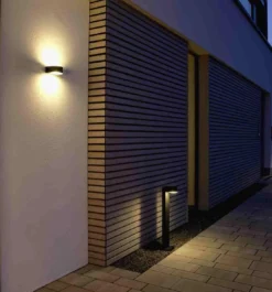 Albert 660234 LED-Wandleuchte Mit Lichtaustritt Oben+unten, 2x3W, Schwarz -Beleuchtungs Discounter 6dac16892b1dc99e63541bef9810c2a9456ffa73