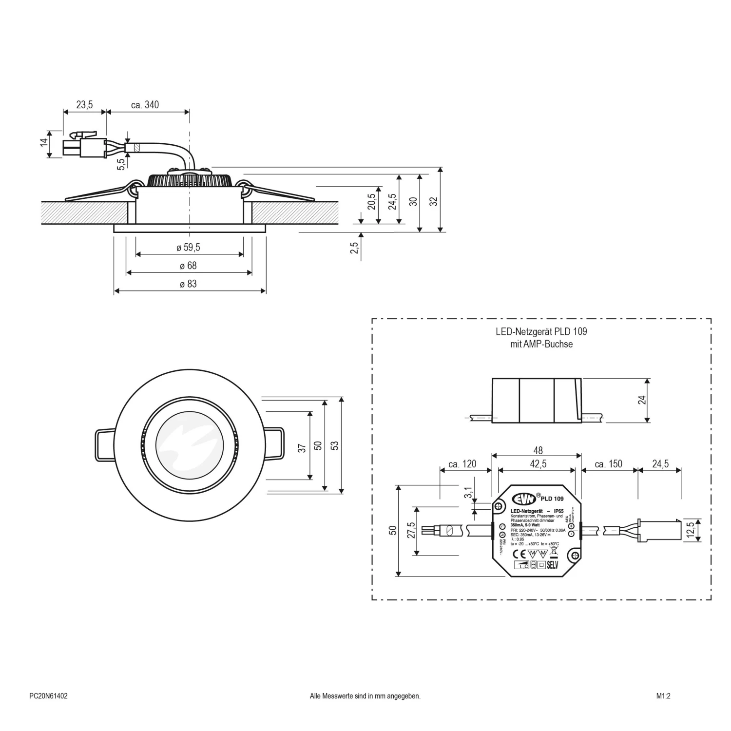 EVN PC20N61427 LED Deckeneinbauleuchte Rund, Schwenkbar, IP20, 6W, 2700K, 575lm 2 EVN PC20N61427 LED Deckeneinbauleuchte Rund, Schwenkbar, IP20, 6W, 2700K, 575lm – Bild 2