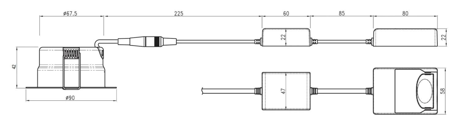 ALED 5703051102215 LED Downlight EVO E DALI 6W 540lm 3000K 45° CRI97 IP54 Weiß Ausschnitt 68-83mm Schwenkbar 0-30° 2 ALED 5703051102215 LED Downlight EVO E DALI 6W 540lm 3000K 45° CRI97 IP54 Weiß Ausschnitt 68-83mm Schwenkbar 0-30° – Bild 2