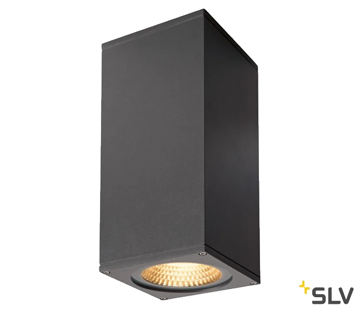 SLV 234505 BIG THEO WALL, Outdoor Wandleuchte, Zweiflammig, LED, 3000K, Flood Up/down, B/H/T 13/27,5/13,5 Cm 1 SLV 234505 BIG THEO WALL, Outdoor Wandleuchte, Zweiflammig, LED, 3000K, Flood Up/down, B/H/T 13/27,5/13,5 Cm