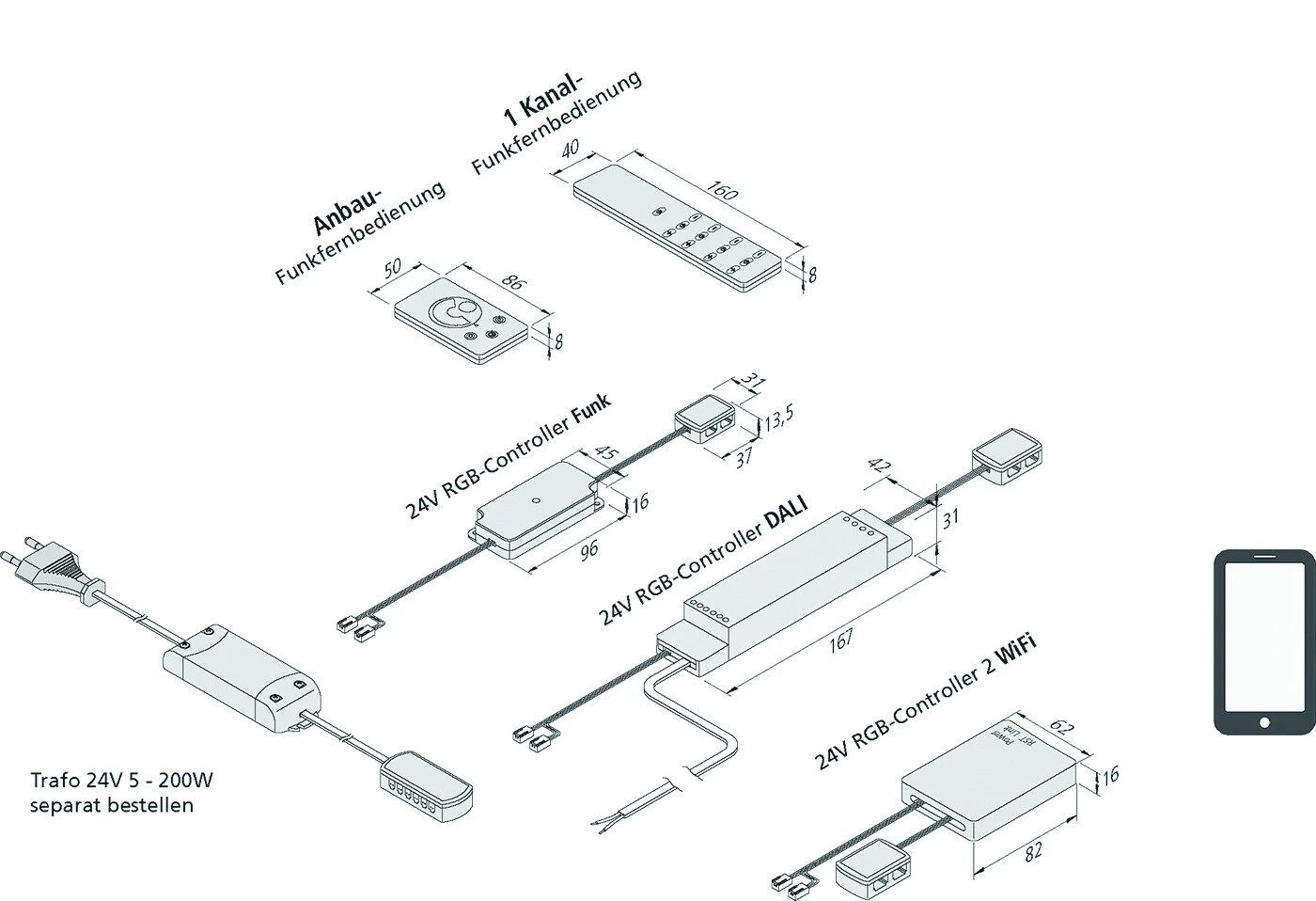 Hera 61500050541 RGB-Funk-Controller 24V/75W Mit Fernbedienung 2 Hera 61500050541 RGB-Funk-Controller 24V/75W Mit Fernbedienung – Bild 2