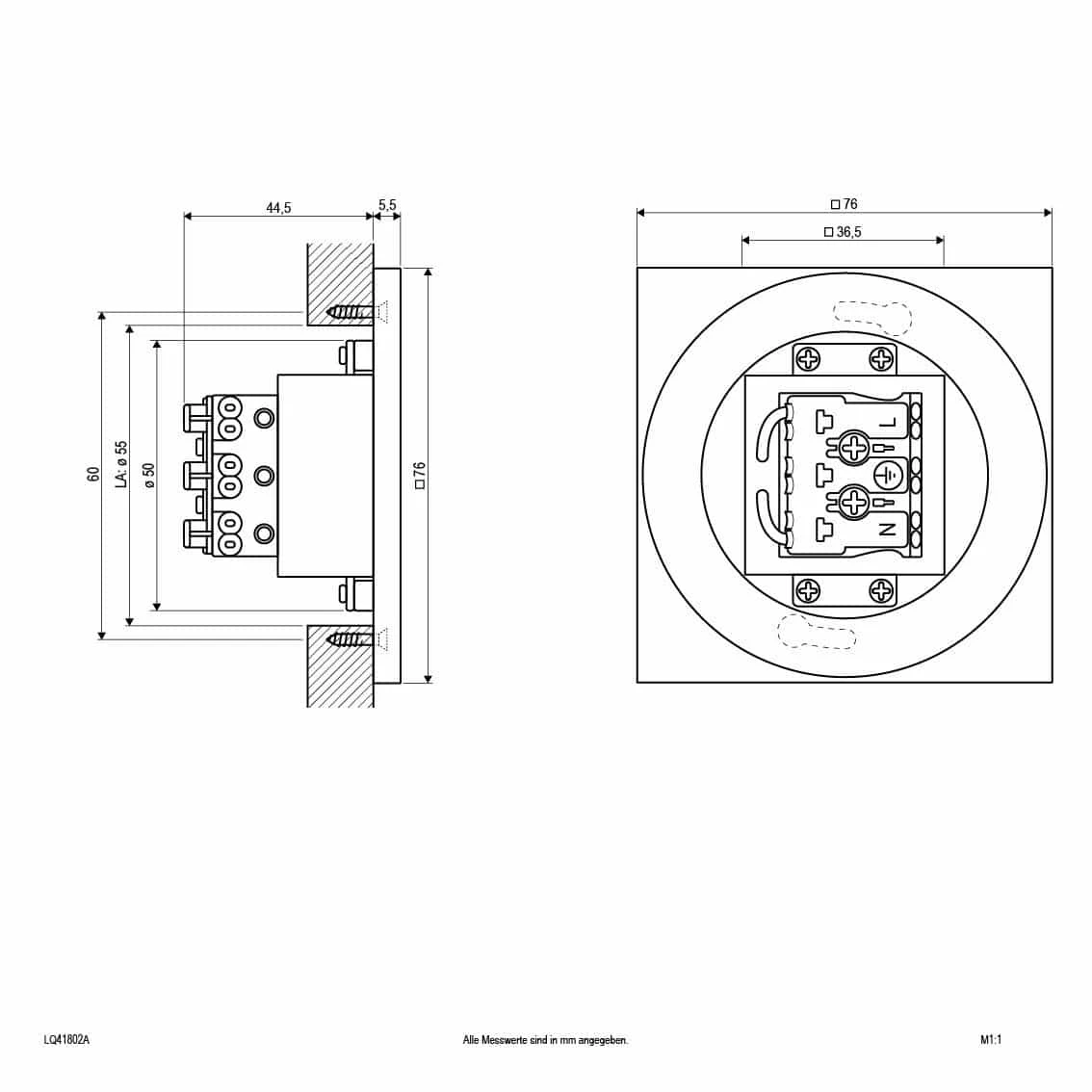 EVN LQ41802A LED-Wandeinbauleuchte 230V/1,8W V4A Anthrazit IP44 2 EVN LQ41802A LED-Wandeinbauleuchte 230V/1,8W V4A Anthrazit IP44 – Bild 2
