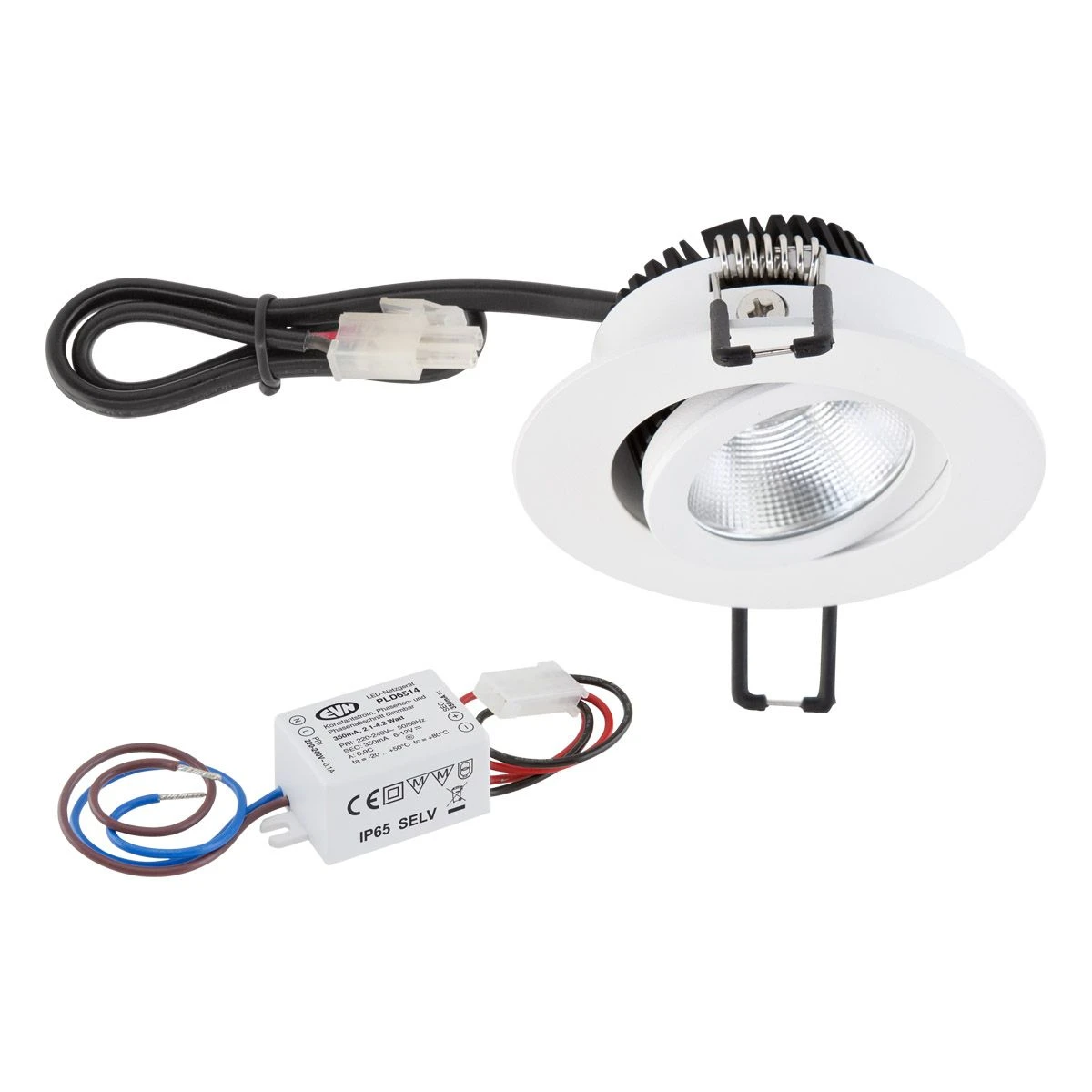 EVN PC20N30127 LED Deckeneinbauleuchte Rund, Schwenkbar, IP20, 3W, 2700K, 280lm 1 EVN PC20N30127 LED Deckeneinbauleuchte Rund, Schwenkbar, IP20, 3W, 2700K, 280lm
