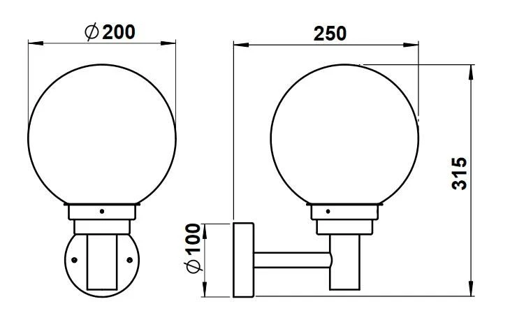 Albert 690226 Kugel-Wandleuchte Ø200mm, Blasenglas, Edelstahl 2 Albert 690226 Kugel-Wandleuchte Ø200mm, Blasenglas, Edelstahl – Bild 2
