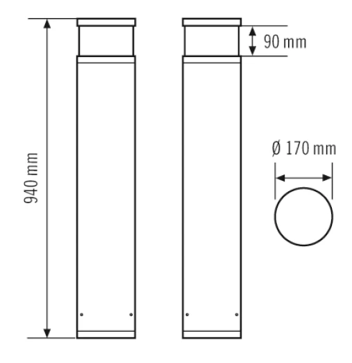 ESYLUX EL10820762 Pollerleuchte ALVA TR 180° 600 830 DALI AN 2 ESYLUX EL10820762 Pollerleuchte ALVA TR 180° 600 830 DALI AN – Bild 2