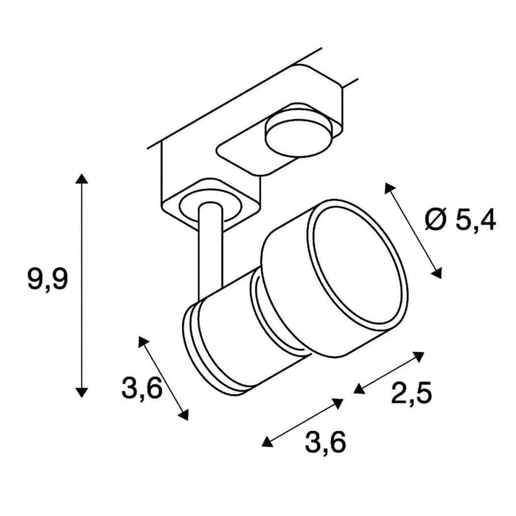 SLV 153560 PURI TRACK 3Phasen-HV-Strahler, GU10, Ohne Leuchtmittel 3 SLV 153560 PURI TRACK 3Phasen-HV-Strahler, GU10, Ohne Leuchtmittel – Bild 3