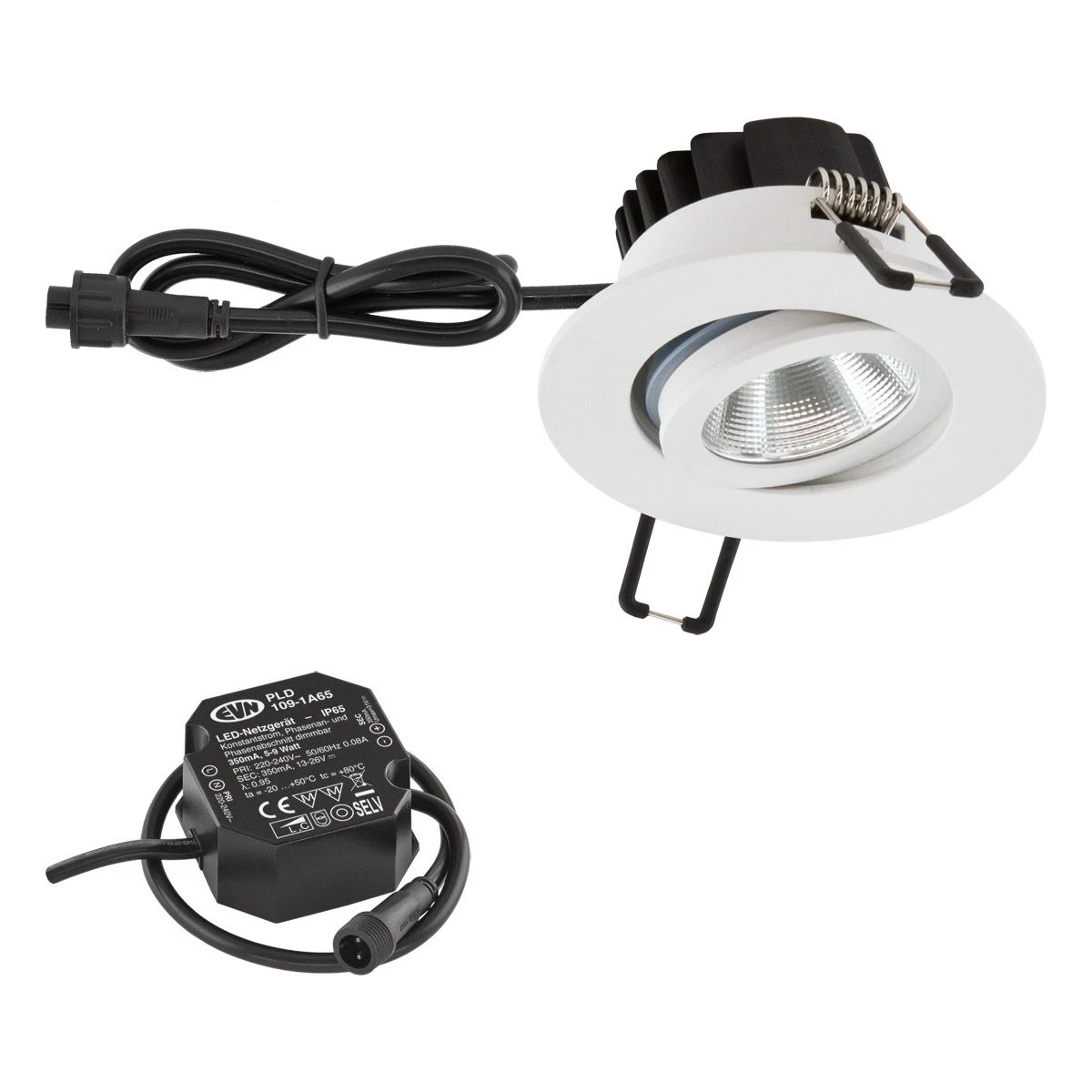 EVN PCE650N60102 LED Deckeneinbau Rund, Schwenkbar, IP65, 6W, 3000K, 620lm 1 EVN PCE650N60102 LED Deckeneinbau Rund, Schwenkbar, IP65, 6W, 3000K, 620lm