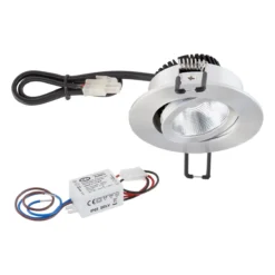 EVN PC20N31402 LED Deckeneinbauleuchte Rund, Schwenkbar, IP20, 3W, 3000K, 300lm