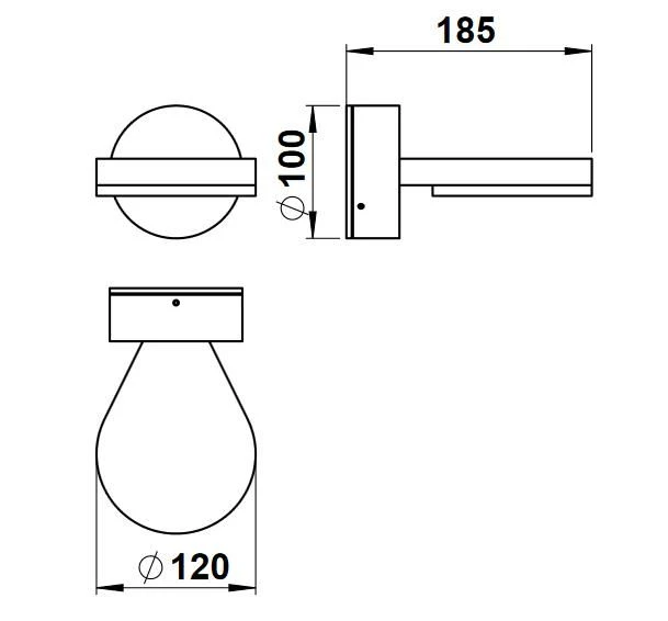 Albert 660230 LED-Wandleuchte Rund, 5W, Schwarz 2 Albert 660230 LED-Wandleuchte Rund, 5W, Schwarz – Bild 2