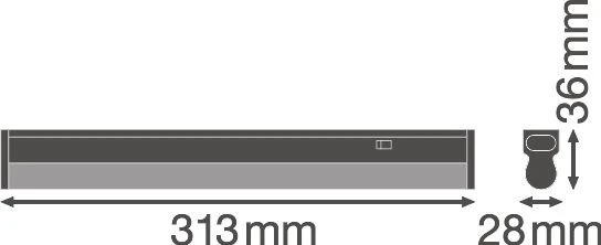 Ledvance Lin. Comp.Switch LED-Lichtleiste 4W, 3000K, Mit Schalter, 300mm 2 Ledvance Lin. Comp.Switch LED-Lichtleiste 4W, 3000K, Mit Schalter, 300mm – Bild 2